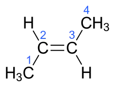 (E)-butène ou (E)-but-2-ène ou trans-but-2-ène.