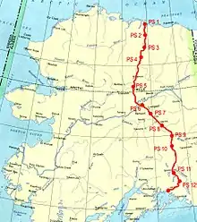 Carte du tracé de l'oléoduc
