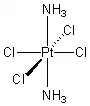 Complexe octaédrique de platine de formule structurale trans-[PtCl4(NH3)2]