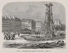 Translation de la colonne le 21 avril 1858.