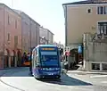 Tramway sur pneus Translohr du tramway de Padoue, en Italie.