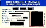 Certificat d'opérateur pour les transmissions radio-électriques de la Croix-Rouge française