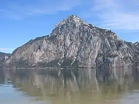 Vue du Traunstein et du lac de Traun.