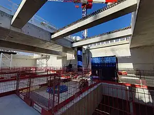 La future station d'Antonypole en travaux en octobre 2021.