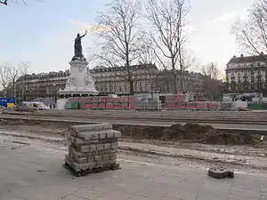 La place de la République en travaux, en 2013.