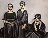 Harald Giersing, Trois dames en noir, 1922 ou 1923.