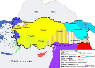 carte couleurs de l'Asie mineure