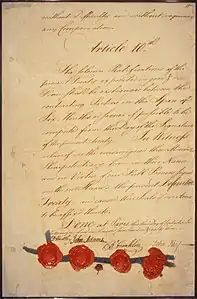 Dernière page du traité de Paris de 1783, signé au no 56.