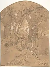 Arbres dans une forêt, dessin, New York, Metropolitan Museum of Art.