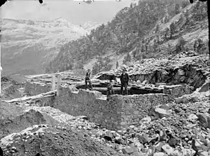 Construction du refuge de la Rencluse, 1913.