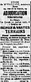 Les débuts de la station du Trez-Hir : mise en vente de terrains pour la construction de villas en 1907 (journal L'Ouest-Éclair).