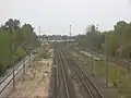 Entrée Nord de la gare de triage. Vue depuis la gare de Bègles en direction de Toulouse.