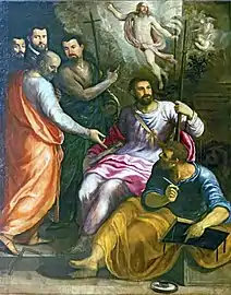 Le Christ ressuscité avec les apôtres Jacques, Thomas, Philippe et Matthieu San Zanipolo