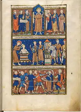 Apocalypse du Trinity College : première page, vers 1250, Trinity College (Cambridge).