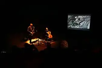 Concert de Daniel Erdmann, Jean-Michel Hannecart et Vincent Courtois le 4 avril 2015.