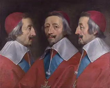 Triple portrait du Cardinal de Richelieu de Philippe de Champaigne, 1640, National Gallery.