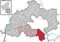 Localisation de Trippstadt dans la Verbandsgemeinde et dans l'arrondissement.