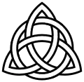 Un autre symbole chrétien trinitarien : une triquetra entrelacée avec un cercle (un "nœud de la Trinité").