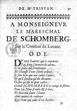 Image illustrative de l’article Au maréchal de Schomberg