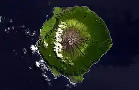 Image satellite de l'île Tristan da Cunha.