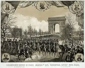 Entrée triomphale des troupes allemandes dans Paris.