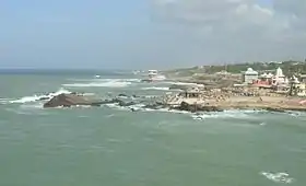 Vue du cap Comorin depuis le mémorial du rocher de Vivekananda.