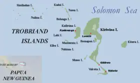 Plan des îles Trobriand.