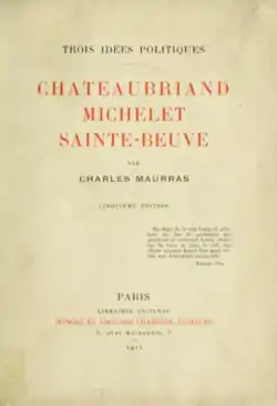 Image illustrative de l’article Trois idées politiques : Chateaubriand, Michelet, Sainte-Beuve