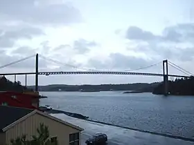 Le pont reliant l'île de Tromøy au continent.