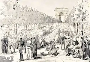 Troupes campées sur les Champs-Élysées, 1870