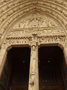 Saint Marcel (vers 1850), cathédrale Notre-Dame de Paris, trumeau du portail Sainte-Anne.