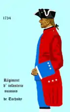 Sous le commandement du colonel Tschudy à partir de 1734.