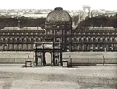 L'arc de triomphe et le palais des Tuileries vers 1860.