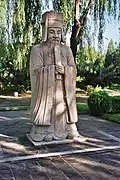 Statue de pierre de mandarin civil ou lettré