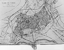 Plan de Tunis en 1881.