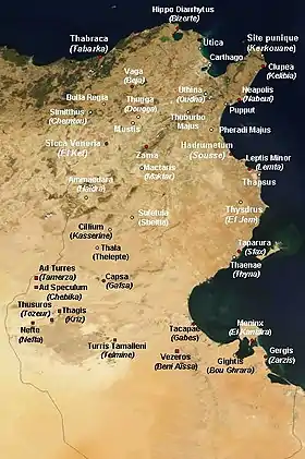 Carte de la Tunisie.