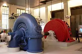 Exemple de turbine Francis, couplée à un alternateur.