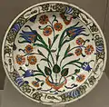 Assiette iznik de la seconde moitié du XVIe siècle (Turquie)