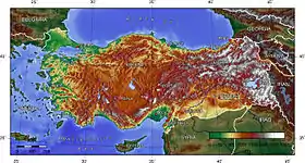 carte : Géographie de la Turquie