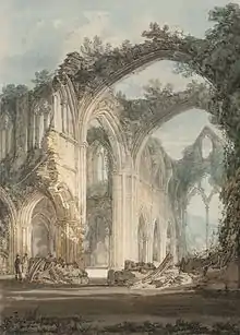 Tableau. Ruines d'une église gothique