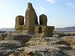 Ruines de la cité de Jiaohe, VIIIe-Xe s. dynastie des Tang. Tourfan, Xinjiang.