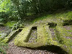 Sarcophages creusés dans la roche, lieu-dit le Ruth.