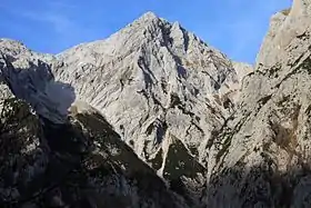 Vue de la face sud de la Turska gora depuis Kamniška Bistrica.