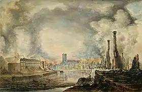 L'entourage de la cathédrale de Turku juste après l'incendie de 1827.