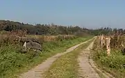 entre Denekamp et Oldenzaal, le sentier de sable pour des véhicules agricoles