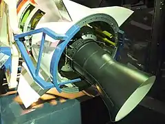 Détail de la tuyère du premier étage de la fusée Diamant A.
