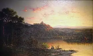 Twilight" Lake of Albano Near Rome, 1877