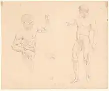 Dessin de Delacroix d'après les photographies de Durieu.
