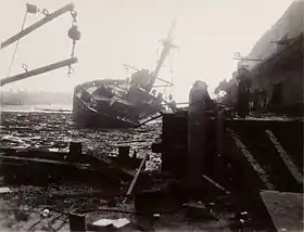 Le SS High Flyer ou le SS Wilson B. Keene, trois jours après la catastrophe de Texas City.