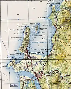 Carte de la baie de Concepción
